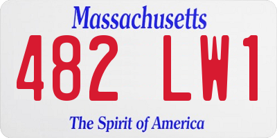 MA license plate 482LW1