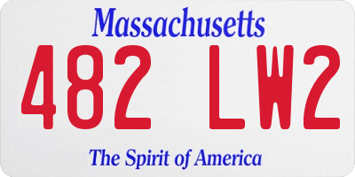 MA license plate 482LW2