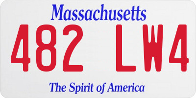 MA license plate 482LW4