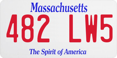 MA license plate 482LW5