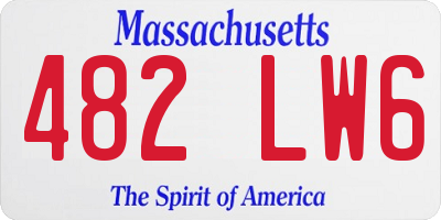 MA license plate 482LW6