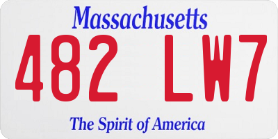 MA license plate 482LW7