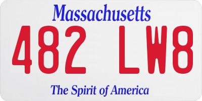 MA license plate 482LW8