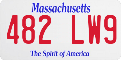 MA license plate 482LW9
