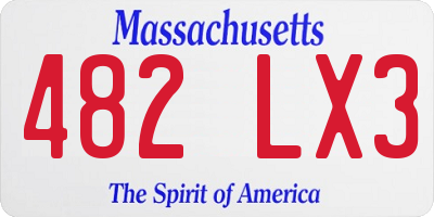 MA license plate 482LX3