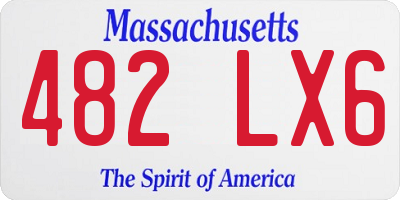MA license plate 482LX6