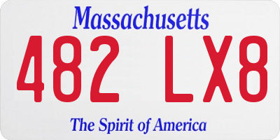 MA license plate 482LX8