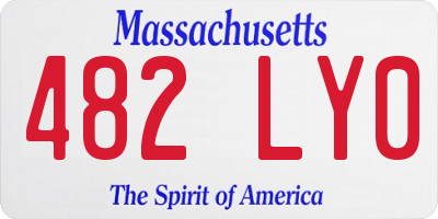 MA license plate 482LY0