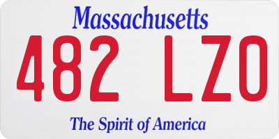 MA license plate 482LZ0