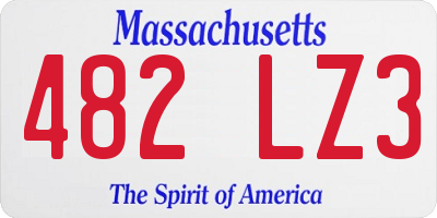 MA license plate 482LZ3