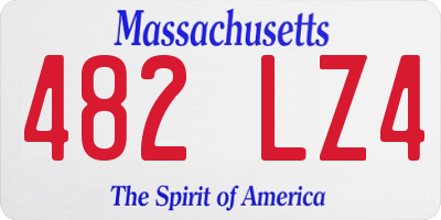 MA license plate 482LZ4