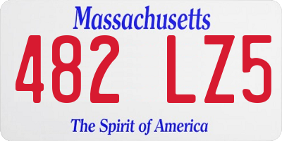 MA license plate 482LZ5