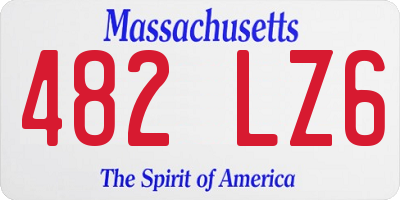 MA license plate 482LZ6