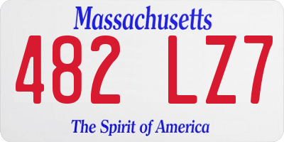 MA license plate 482LZ7