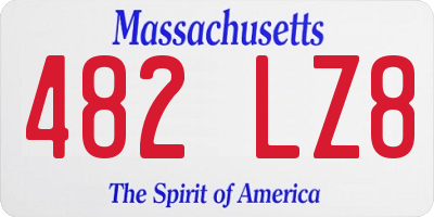 MA license plate 482LZ8