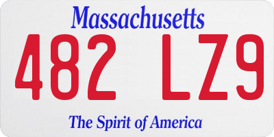 MA license plate 482LZ9