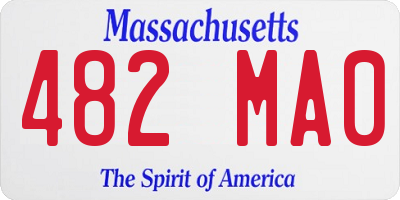 MA license plate 482MA0