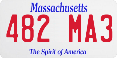 MA license plate 482MA3