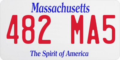 MA license plate 482MA5