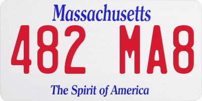 MA license plate 482MA8