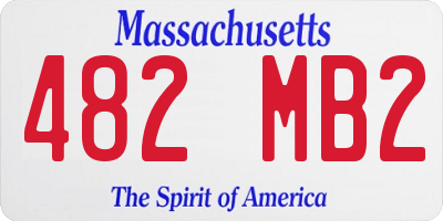 MA license plate 482MB2