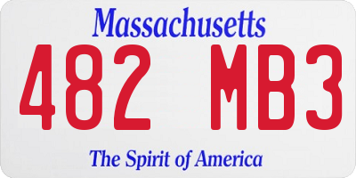 MA license plate 482MB3