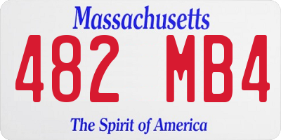 MA license plate 482MB4