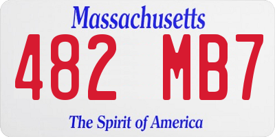 MA license plate 482MB7