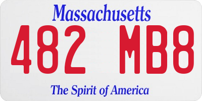 MA license plate 482MB8
