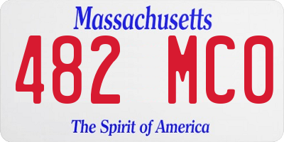 MA license plate 482MC0