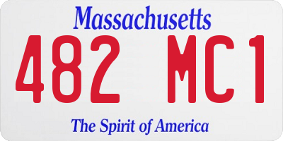 MA license plate 482MC1