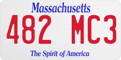MA license plate 482MC3