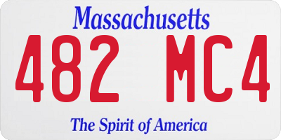 MA license plate 482MC4