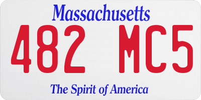 MA license plate 482MC5