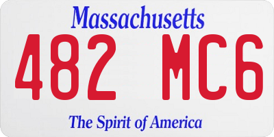 MA license plate 482MC6