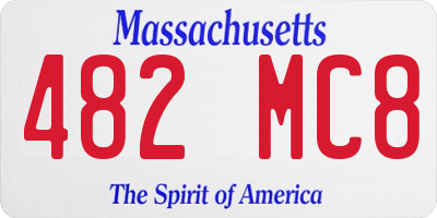 MA license plate 482MC8