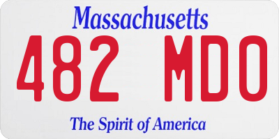 MA license plate 482MD0