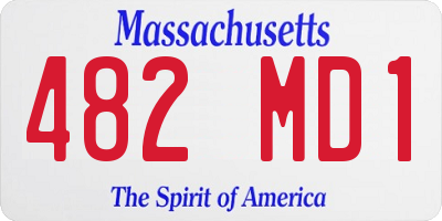 MA license plate 482MD1
