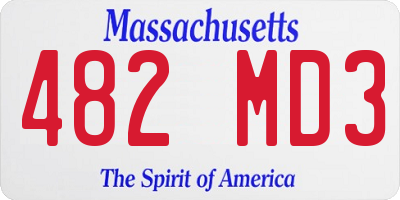 MA license plate 482MD3