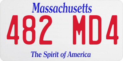 MA license plate 482MD4