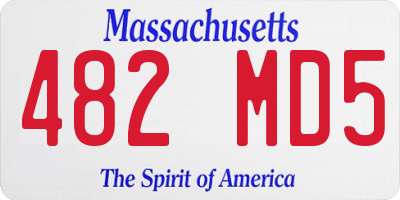 MA license plate 482MD5