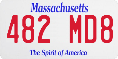 MA license plate 482MD8