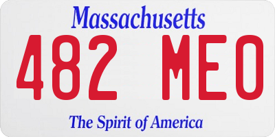MA license plate 482ME0