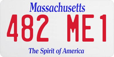 MA license plate 482ME1