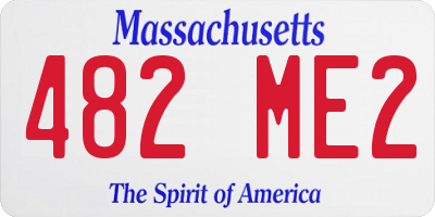 MA license plate 482ME2