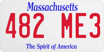 MA license plate 482ME3