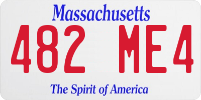 MA license plate 482ME4