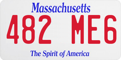 MA license plate 482ME6