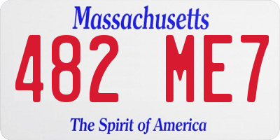 MA license plate 482ME7