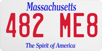 MA license plate 482ME8